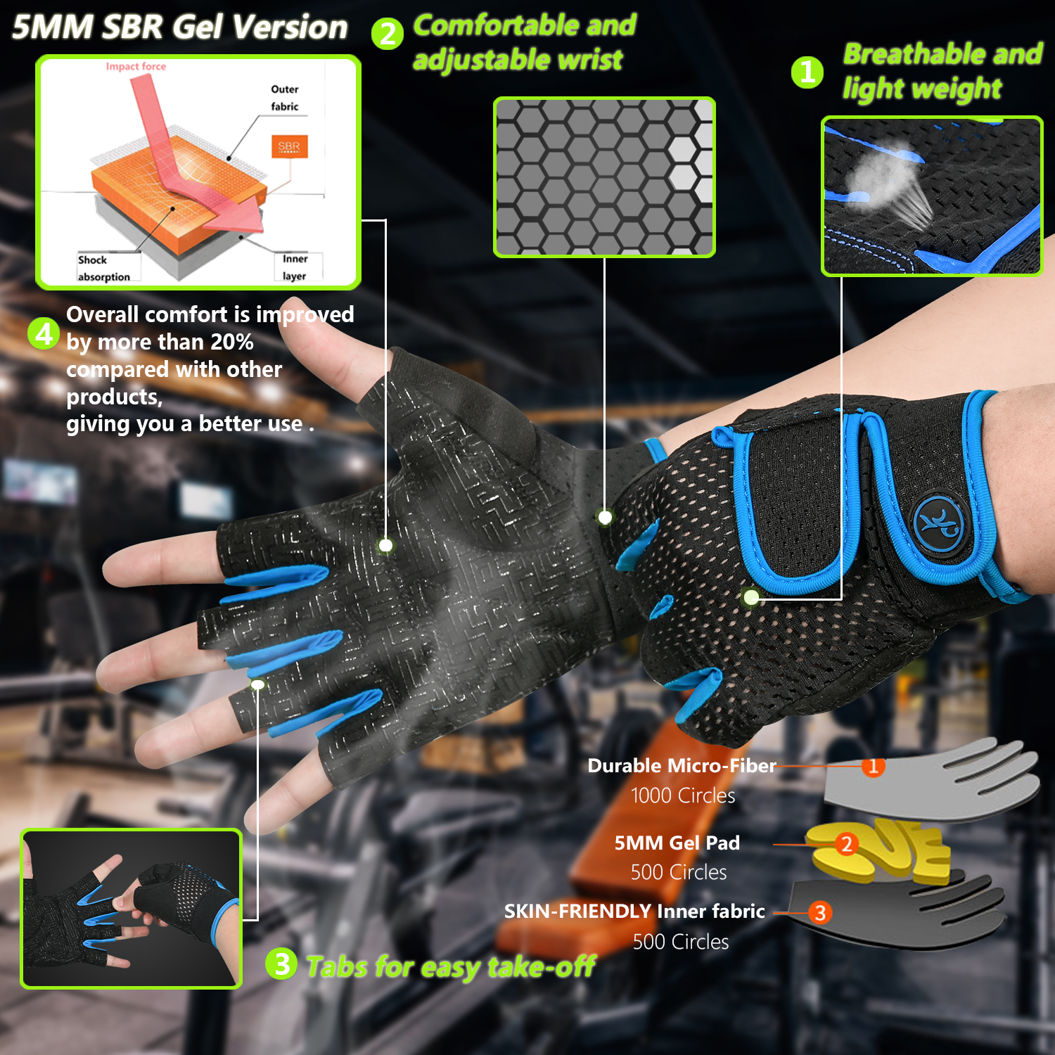 MOREOK Gym Gloves Breathable A - Best Crossfit Gear ulasan dan harga